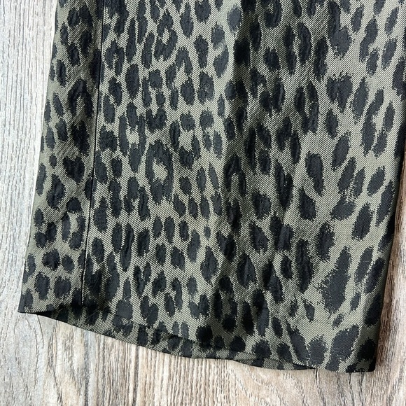Zadig and Voltaire Pants Green Pomy Leopard Print Pants Size 4 Pull On Style - Picture 3 of 11